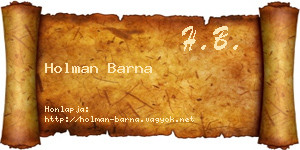 Holman Barna névjegykártya