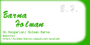 barna holman business card